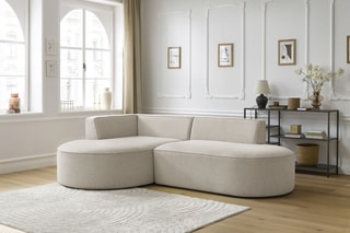 Canapé d'angle gauche Rousseau - Beige