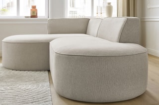 Canapé d'angle gauche Rousseau - Beige