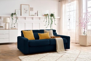 Canapé convertible Monaco - 
Bleu marine - Couchage 140 x 190 cm