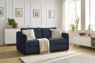 Canapé convertible Lenny - Bleu foncé - Couchage 133 x 195 cm