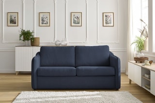Canapé convertible Lenny - Bleu foncé - Couchage 133 x 195 cm