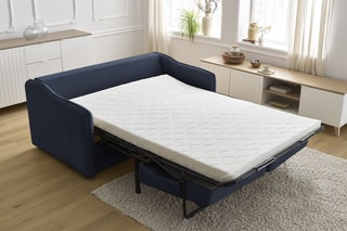 Canapé convertible Lenny - Bleu foncé - Couchage 133 x 195 cm