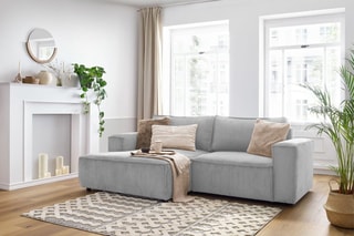Canapé d'angle gauche Nihad compact - 
Gris clair