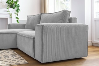 Canapé d'angle gauche Nihad compact - 
Gris clair