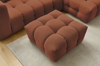 Canapé d'angle droit avec pouf Cloud - Terracotta