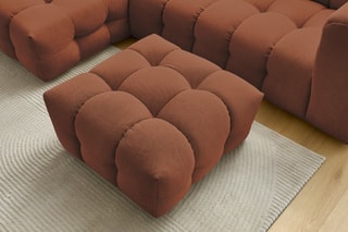 Canapé d'angle gauche avec pouf Cloud - Terracotta