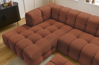 Canapé d'angle gauche avec pouf Cloud - Terracotta