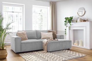 Canapé d'angle droit Nihad compact - 
Gris clair