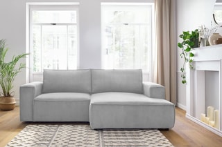 Canapé d'angle droit Nihad compact - 
Gris clair