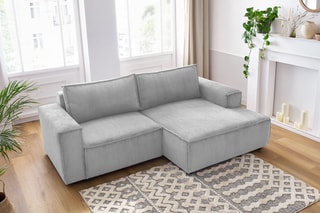 Canapé d'angle droit Nihad compact - 
Gris clair