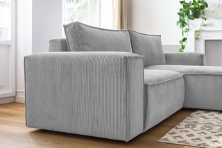 Canapé d'angle droit Nihad compact - 
Gris clair