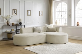 Canapé d'angle droit Rousseau - Beige