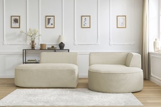 Canapé d'angle droit Rousseau - Beige