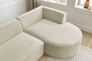 Canapé d'angle droit Rousseau - Beige