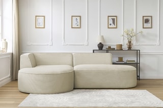 Canapé d'angle gauche Rousseau - Beige