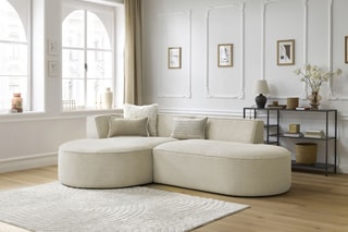 Canapé d'angle gauche Rousseau - Beige