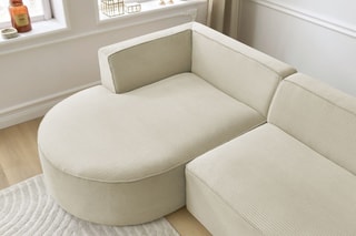 Canapé d'angle gauche Rousseau - Beige