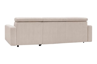 Canapé d'angle réversible convertible Monaco - Beige - Couchage 190 x 140 cm