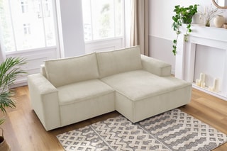 Canapé d'angle droit Nihad compact - 
Beige