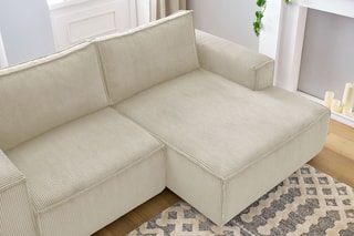 Canapé d'angle droit Nihad compact - 
Beige