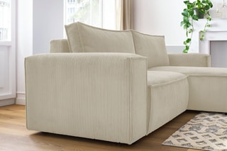 Canapé d'angle droit Nihad compact - 
Beige