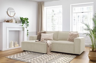 Canapé d'angle gauche Nihad compact - 
Beige