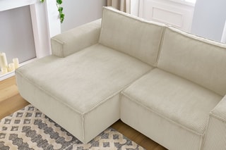 Canapé d'angle gauche Nihad compact - 
Beige