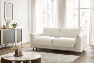 Canapé convertible Lenny - Beige - Couchage 140 x 190 cm