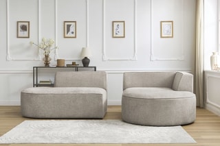 Canapé d'angle droit Rousseau - Beige