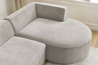 Canapé d'angle droit Rousseau - Beige