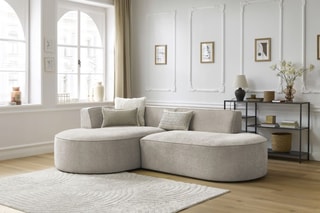 Canapé d'angle gauche Rousseau - Beige