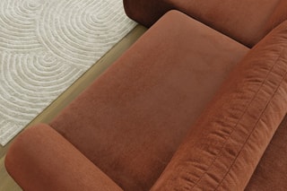 Canapé d'angle gauche convertible Lucien - Orange - Couchage 250 x 150 cm