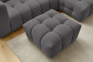 Canapé d'angle droit avec pouf Cloud - Gris foncé