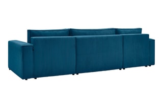 Canapé panoramique convertible Nihad - 
Bleu - Couchage 328 x 139 cm