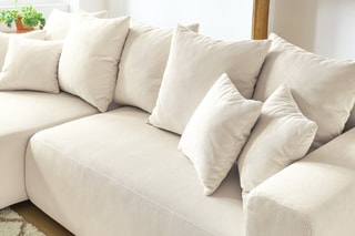 Canapé d'angle réversible convertible Envy - Crème - Couchage 231 x 130 cm