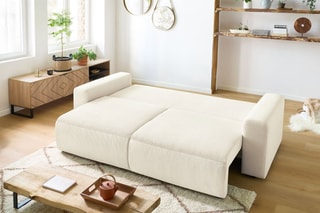 Canapé convertible Envy - Crème - Couchage 152 x 190 cm