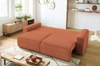 Canapé convertible Envy - Terracotta - Couchage 152 x 190 cm