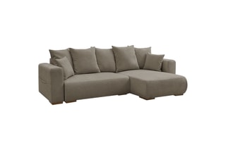 Canapé d'angle réversible convertible Sidonie - Taupe - Couchage 231 x 133 cm