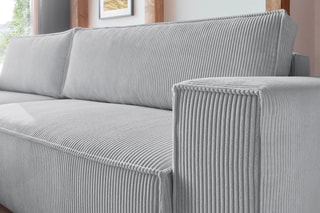 Canapé d'angle réversible convertible Nihad - Gris clair - Couchage 231 x 130 cm