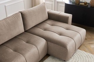Canapé d'angle réversible convertible  Arsene - Taupe - Couchage 135 x 232 cm