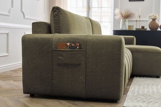 Canapé d'angle réversible convertible  Arsene - Vert - Couchage 135 x 232 cm