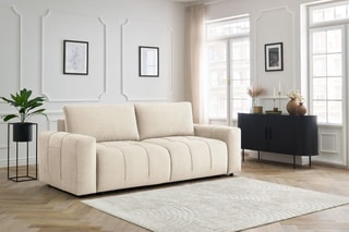 Canapé convertible Arsene - Beige - Couchage 190 x 155 cm