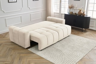 Canapé convertible Arsene - Beige - Couchage 190 x 155 cm