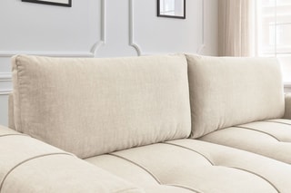 Canapé convertible Arsene - Beige - Couchage 190 x 155 cm