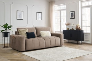 Canapé convertible Arsene - Taupe - Couchage 190 x 155 cm