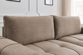 Canapé convertible Arsene - Taupe - Couchage 190 x 155 cm