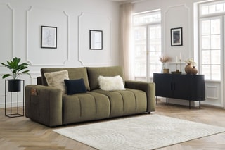 Canapé convertible Arsene - Vert - Couchage 190 x 155 cm