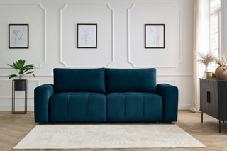Canapé convertible Arsene - Bleu - Couchage 190 x 155 cm
