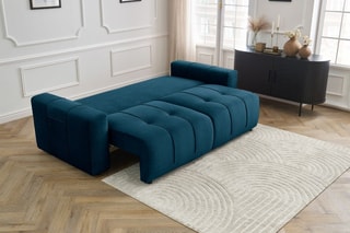 Canapé convertible Arsene - Bleu - Couchage 190 x 155 cm