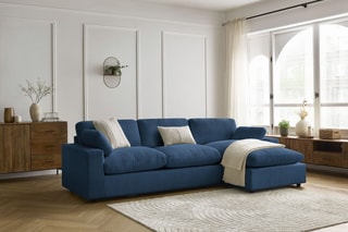 Canapé d'angle réversible Belair - Bleu foncé